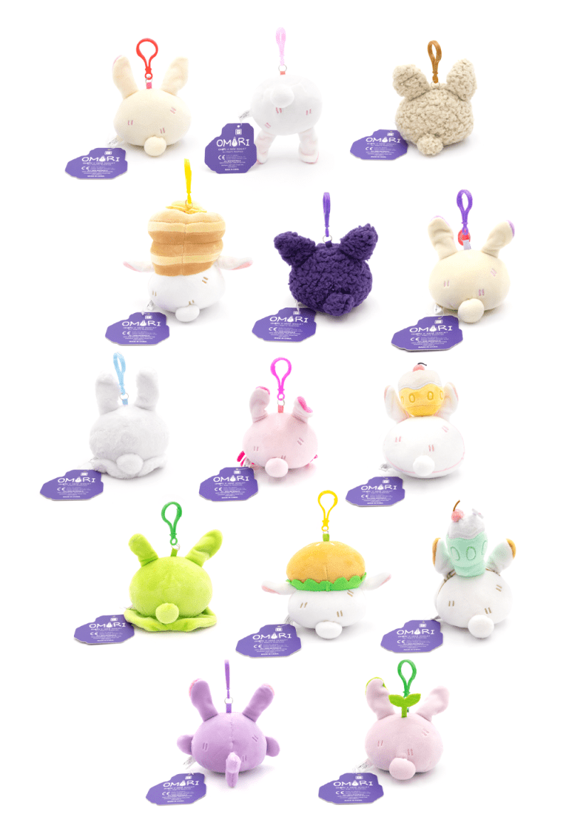 omori plushies bunnies group back